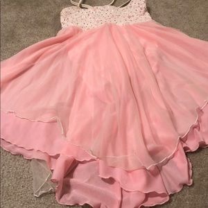 Peach/cream  chiffon sequined dance costume